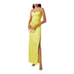 GAUGE81 Vona Full Length‎ Maxi Dress with Slit Black Tie Formal Evening Gown